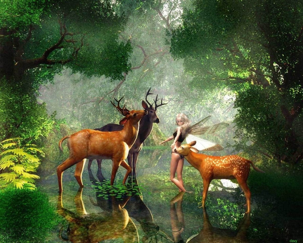 Олень зимой