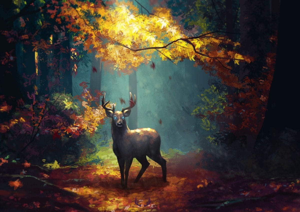 Красивый арт природы и олень