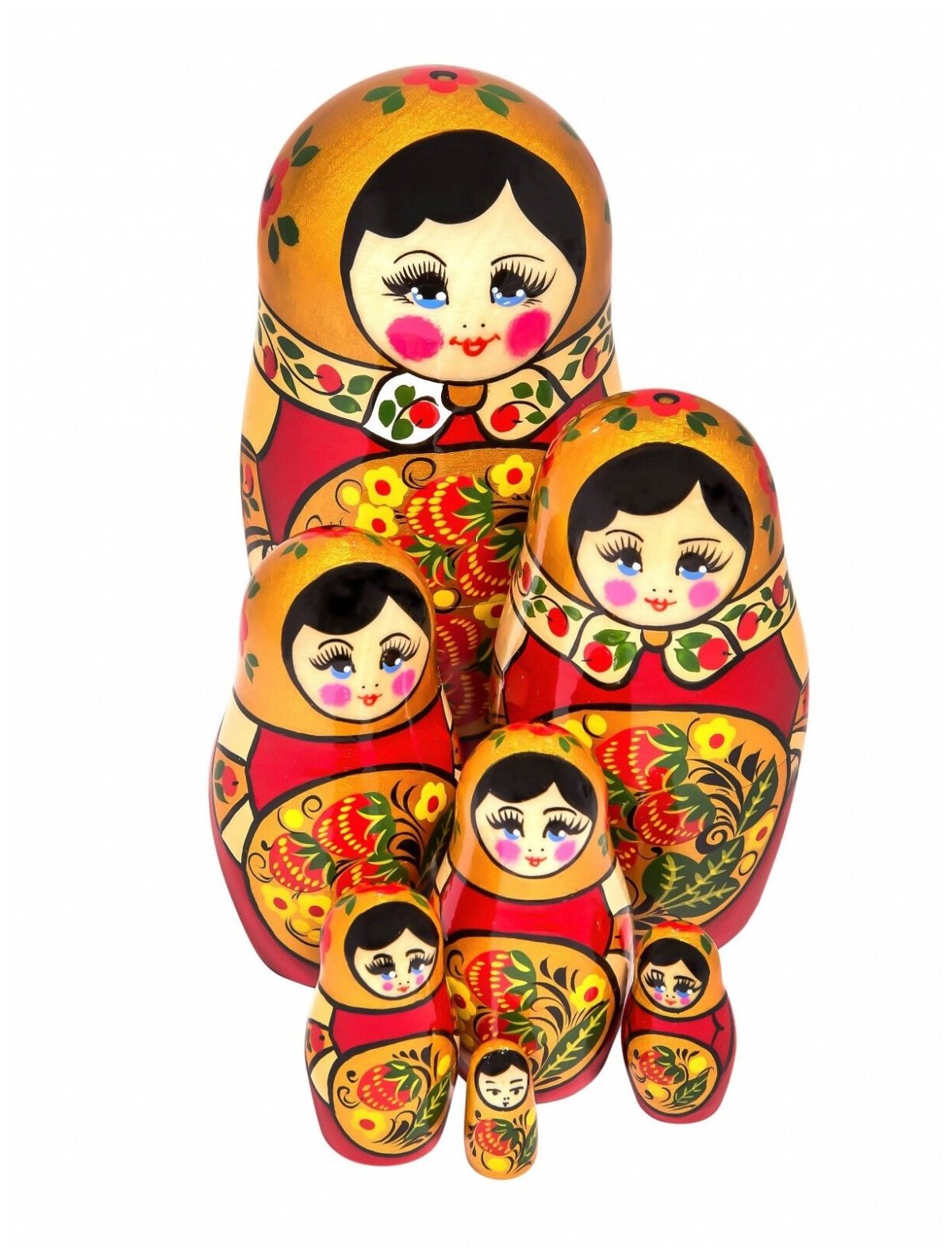 Золотая Хохлома Матрешка