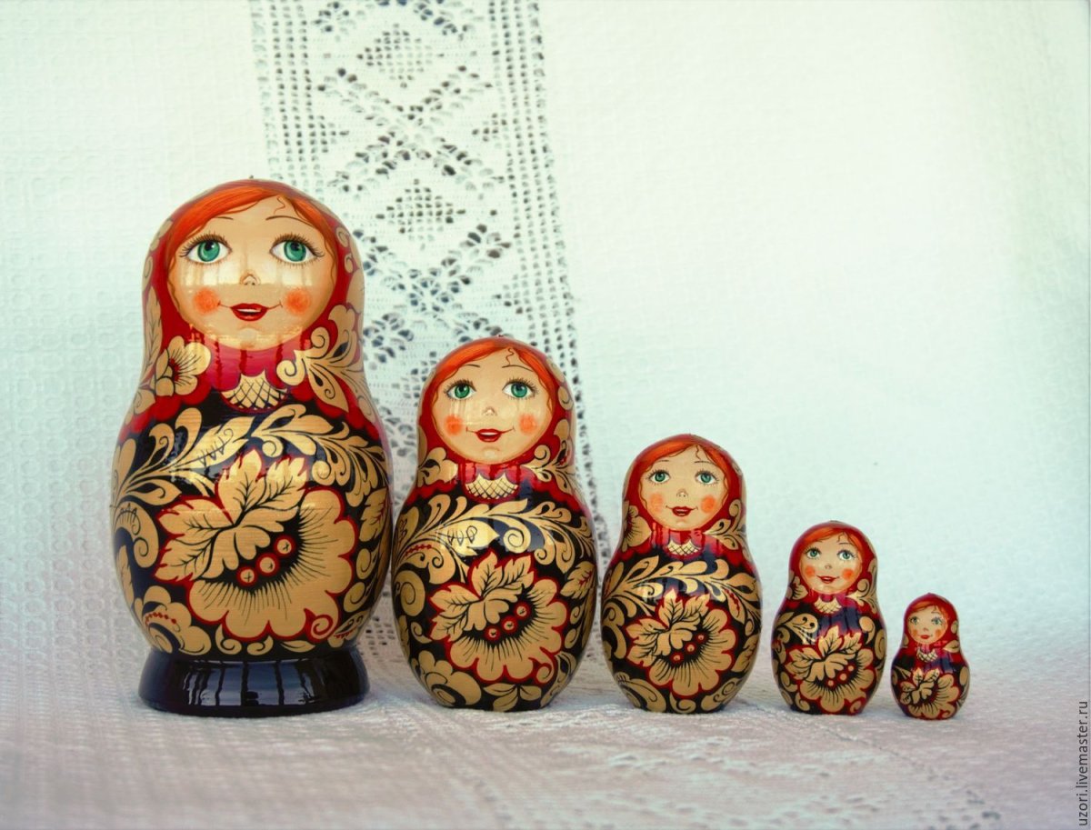 Матрешка роспись Хохлома
