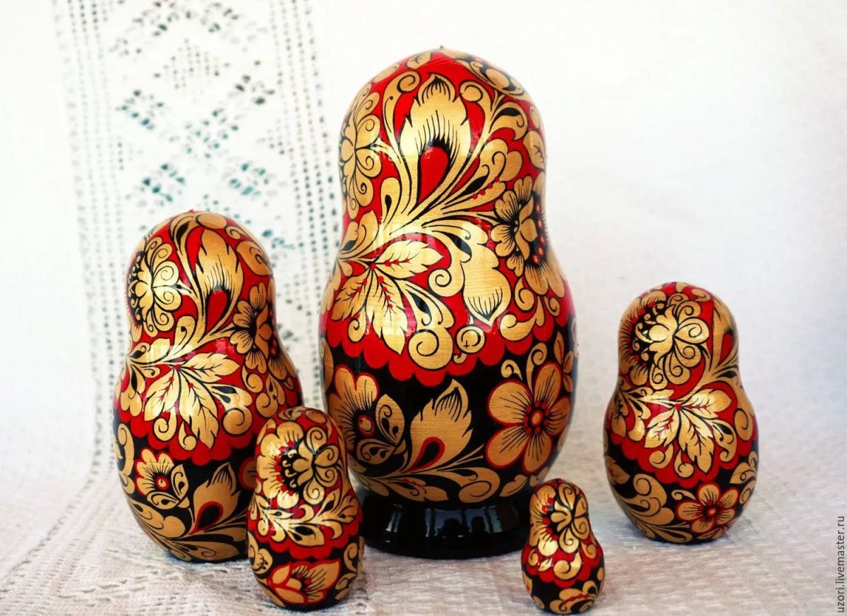 Матрешка "Хохлома Кудрина"