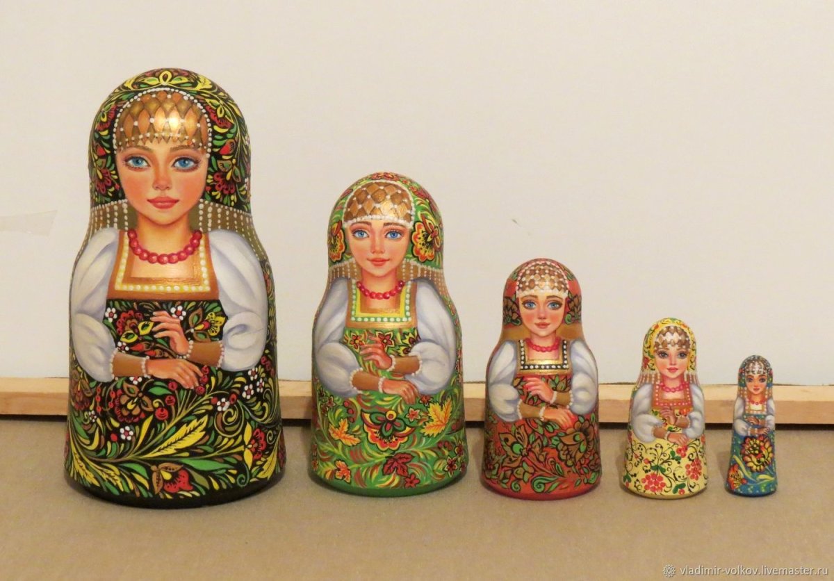 Матрешка Семеновская традиционная "Хохломская"