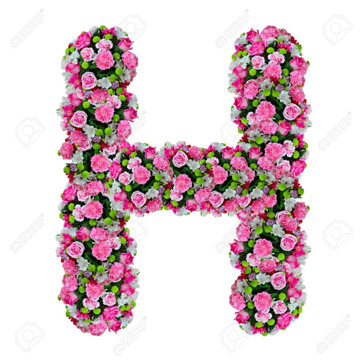 Буква н с цветочками