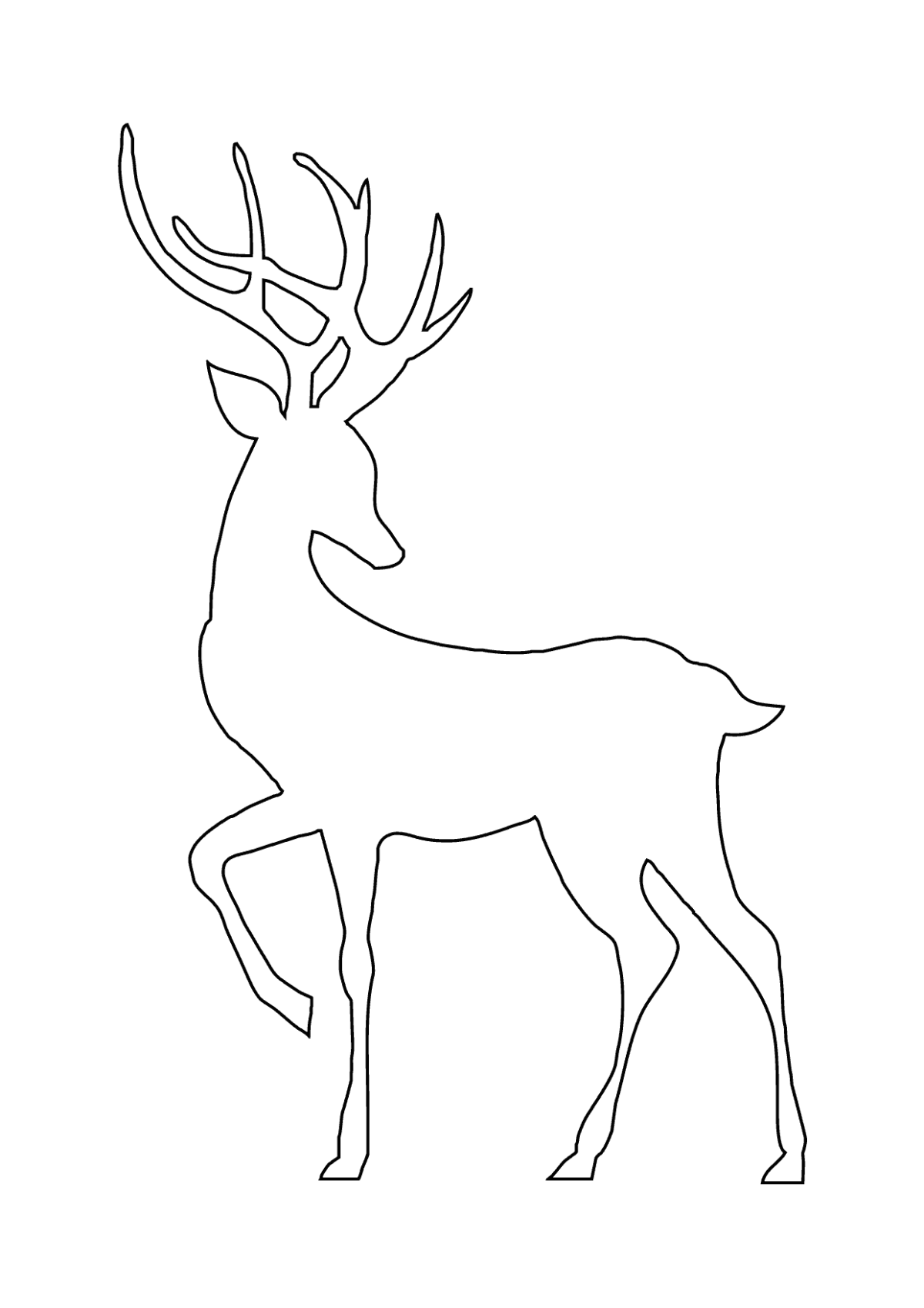 Новогодний олень черно белый