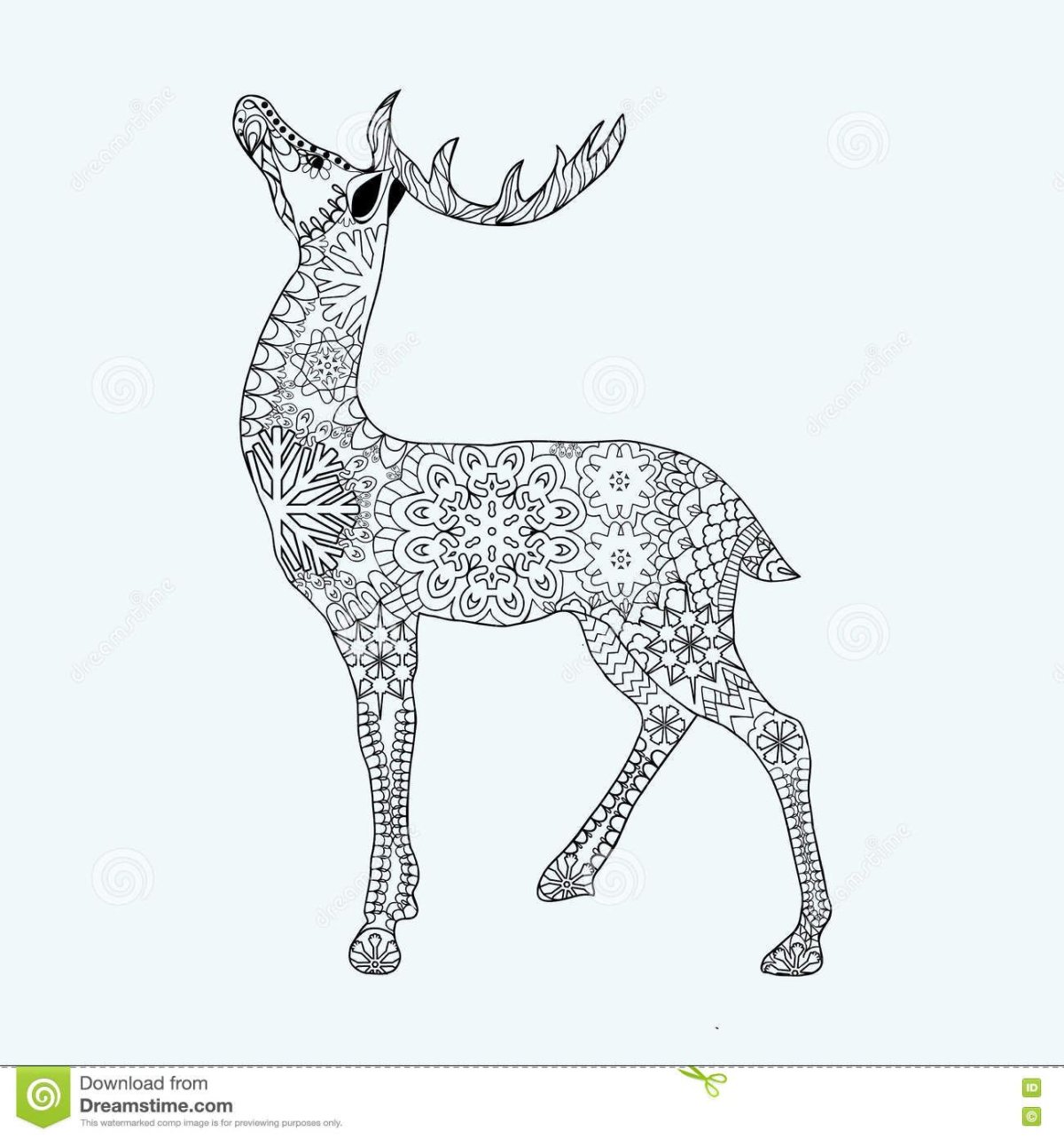 Олень раскраска