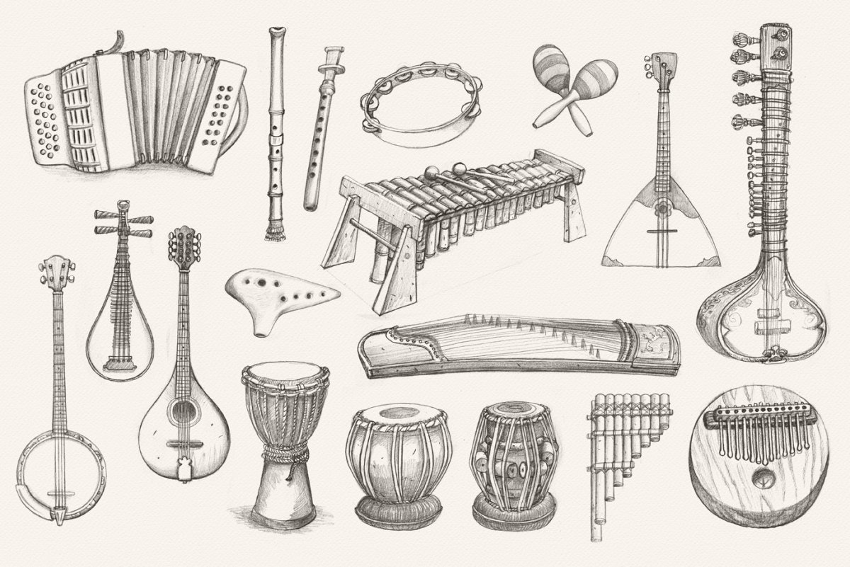 Пиктограммы музыкальные инструменты