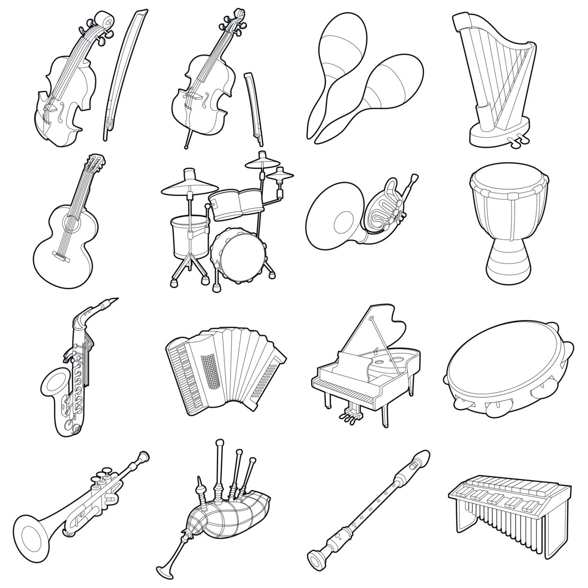 Духовые, ударные и струнно Щипковые инструменты