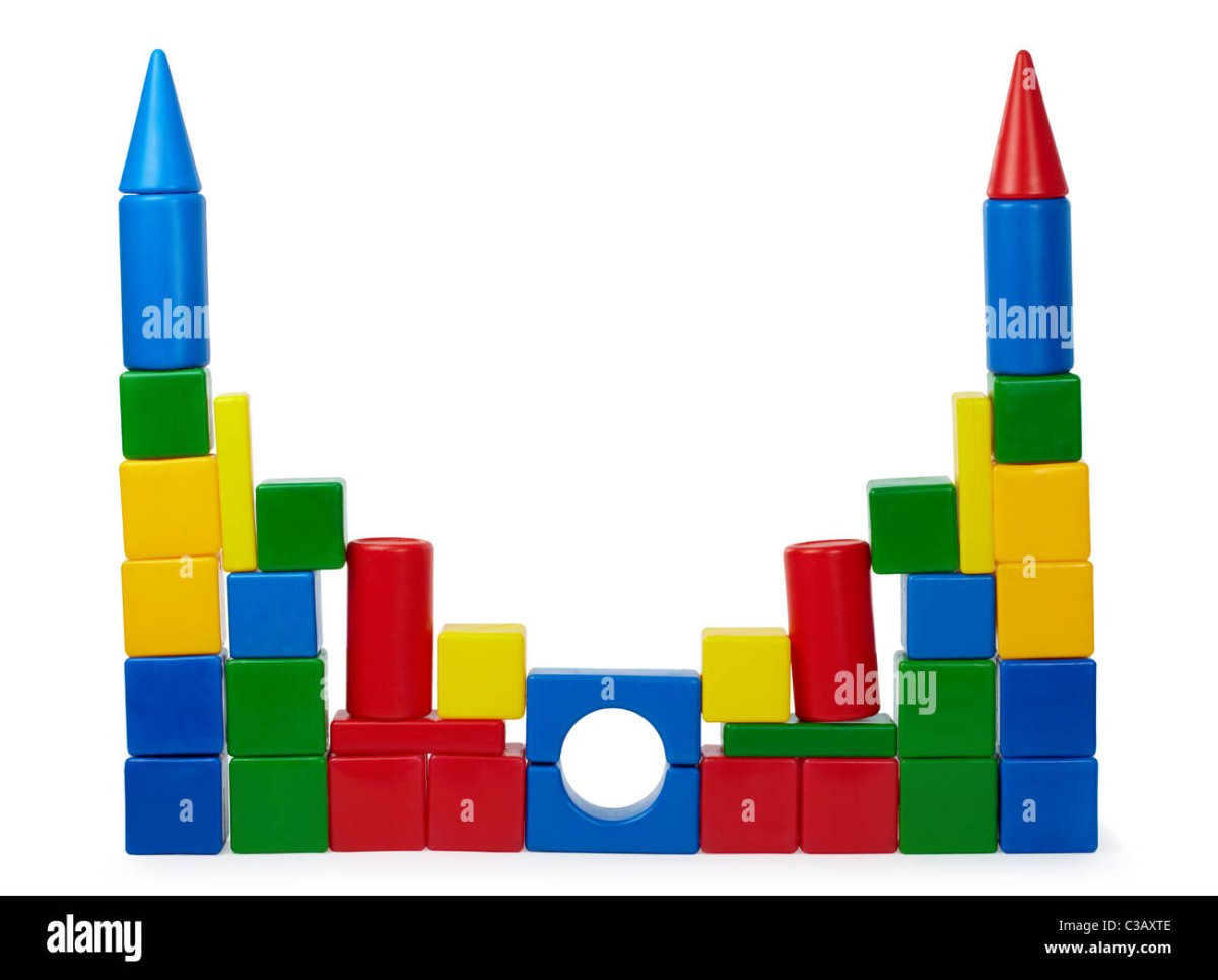 Замок из кубиков рисунок