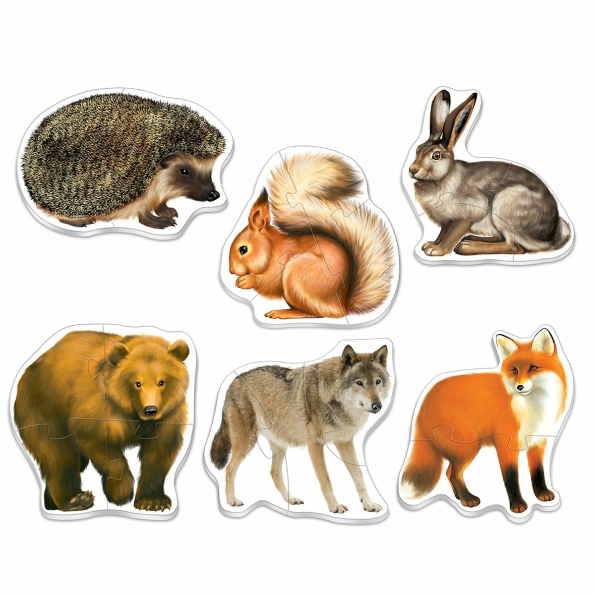 Пазл Maxi Лесные животные 6 в 1 02544 русский стиль