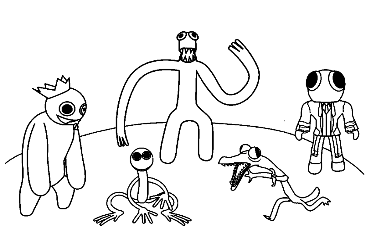 Раскраска радужные РОБЛОКС