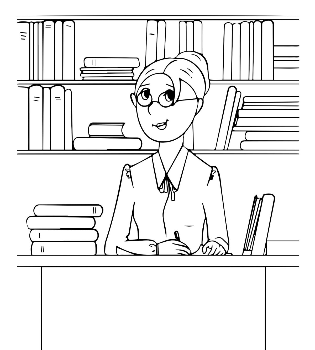 Раскраска учитель у доски