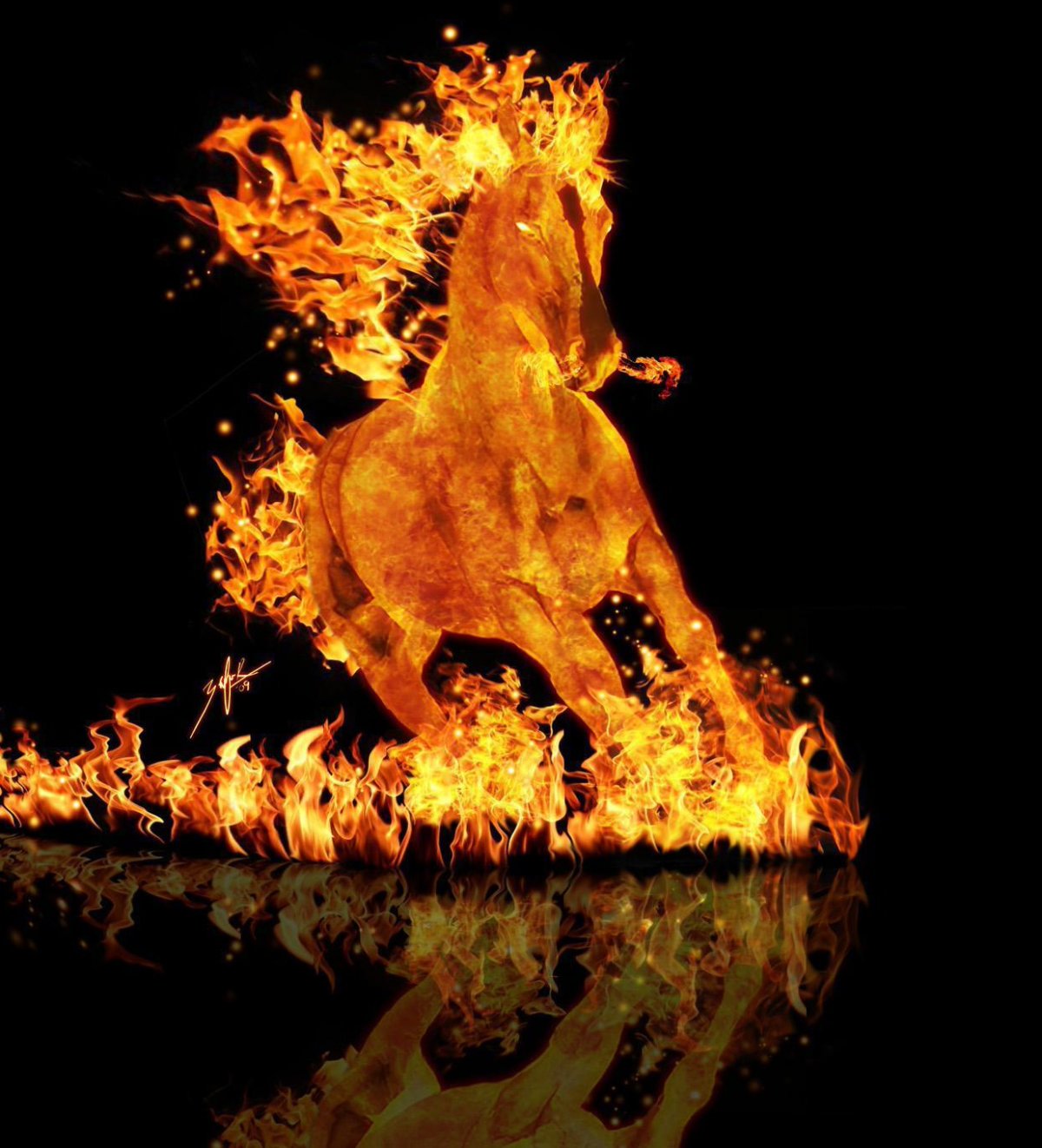 Огненный конь арт