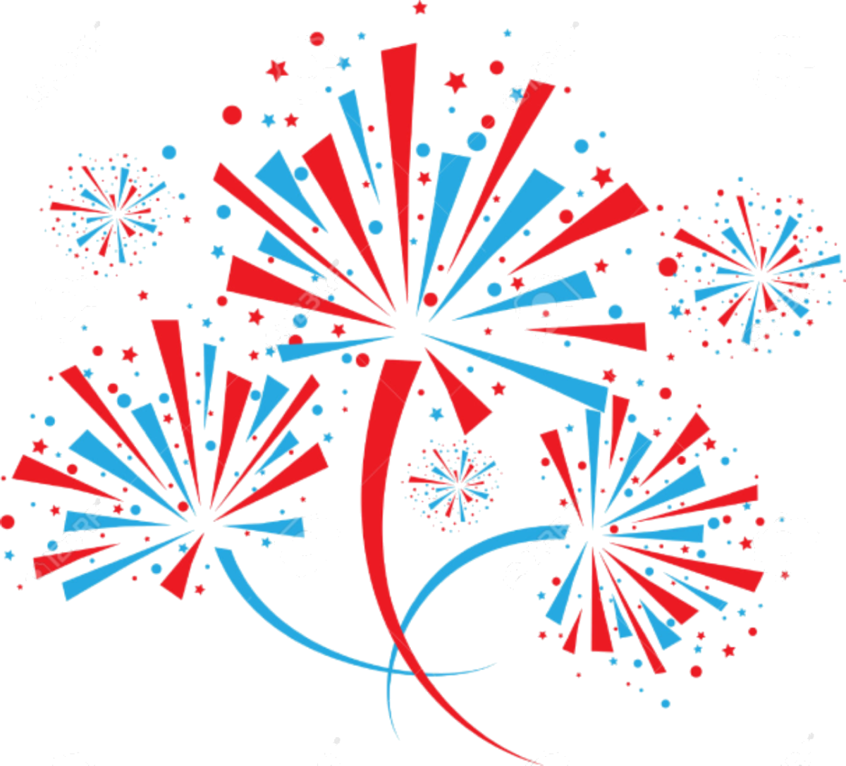 Красный салют на белом фоне