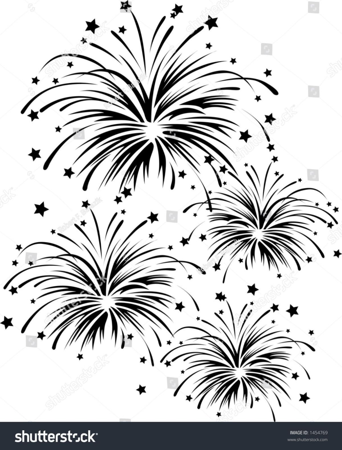 Фейерверк черно белый