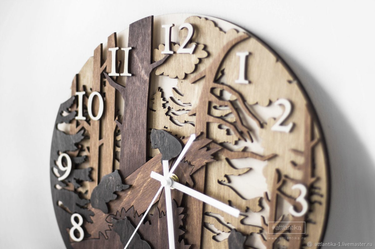 Квадратный обод часы из слэба дерева