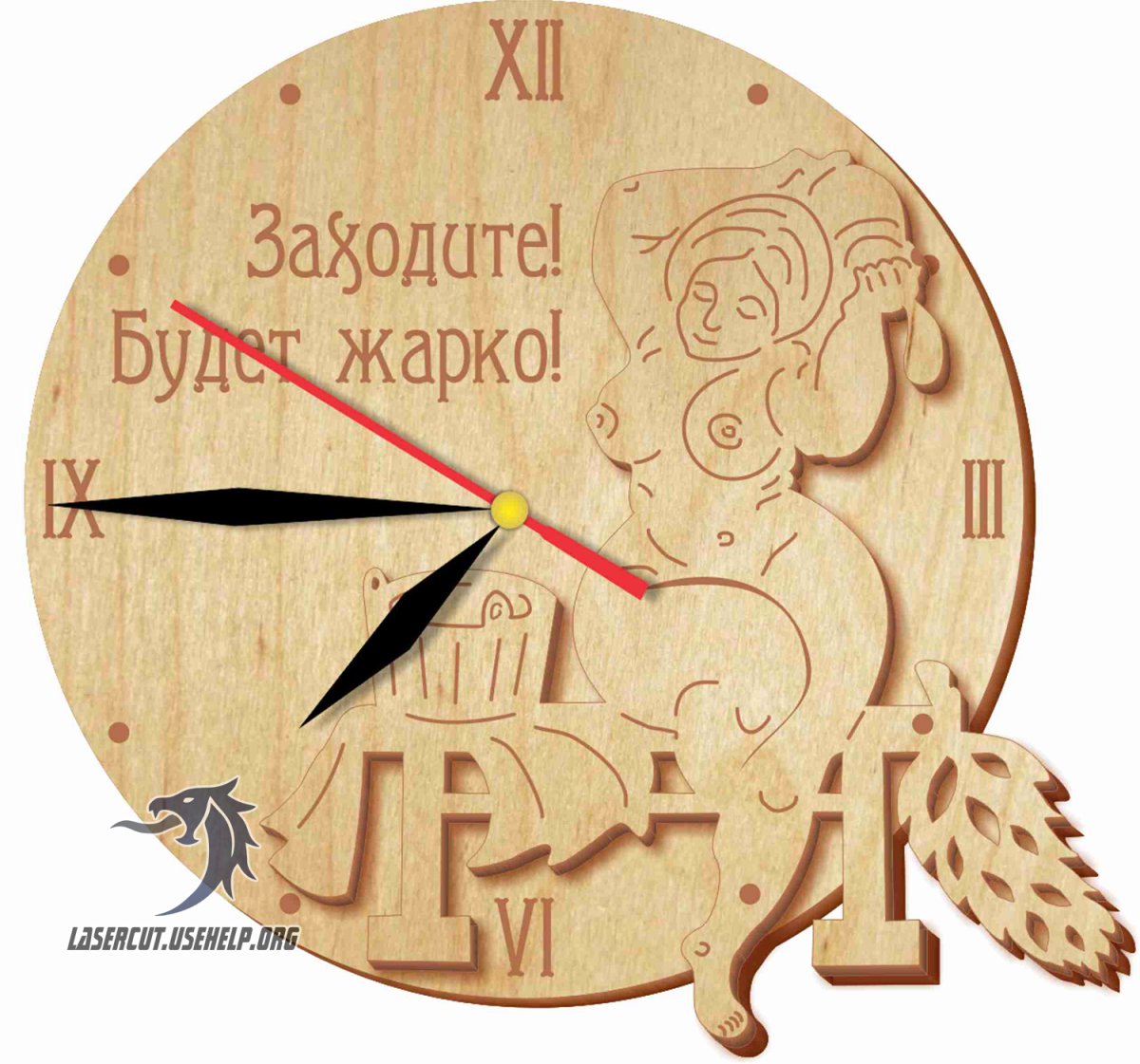 Необычные настенные часы из дерева