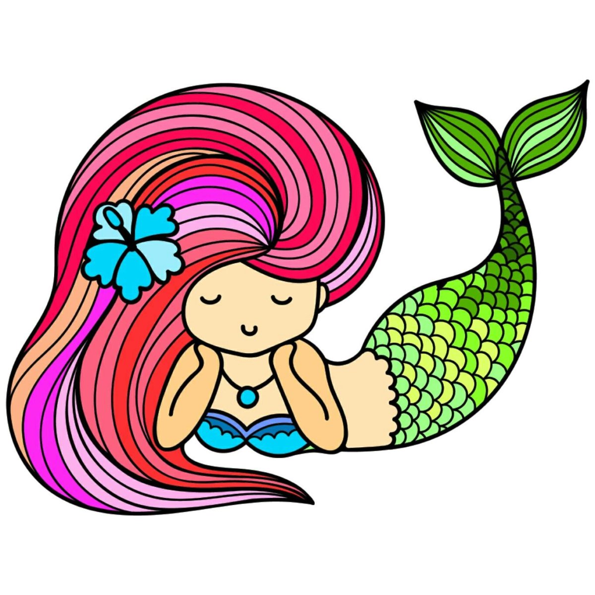 Русалка распечатать ровная