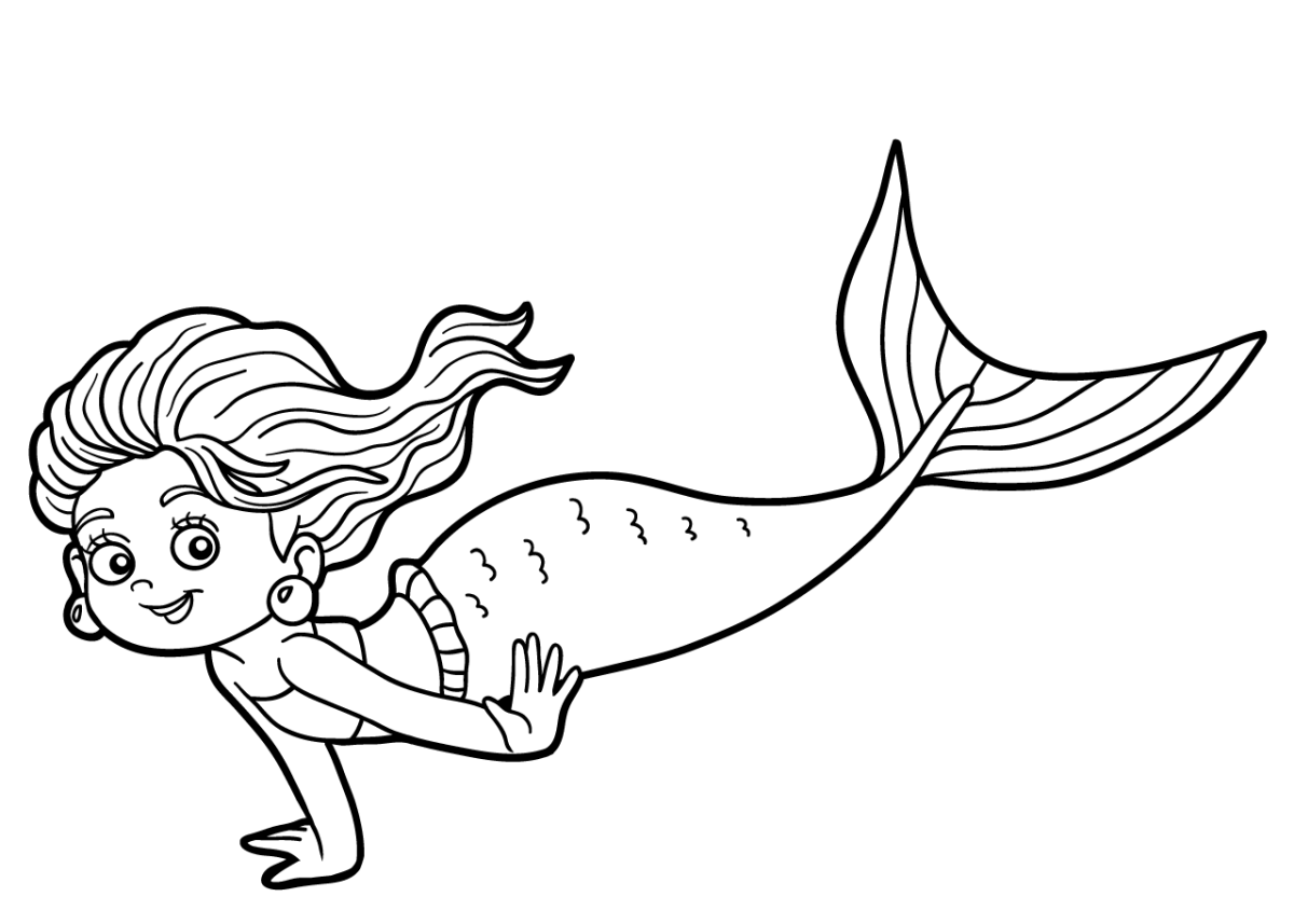 Русалка раскраска для детей