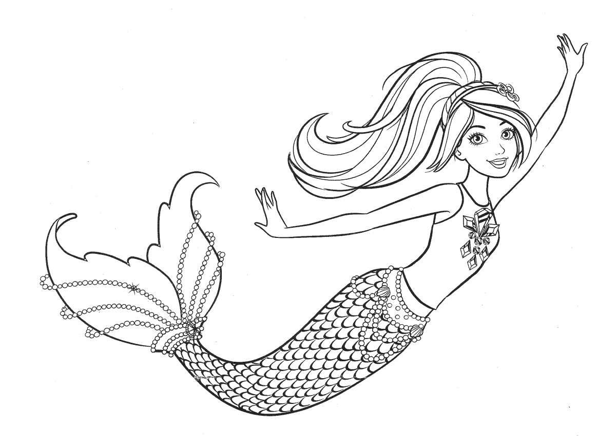 Хвост русалки раскраска
