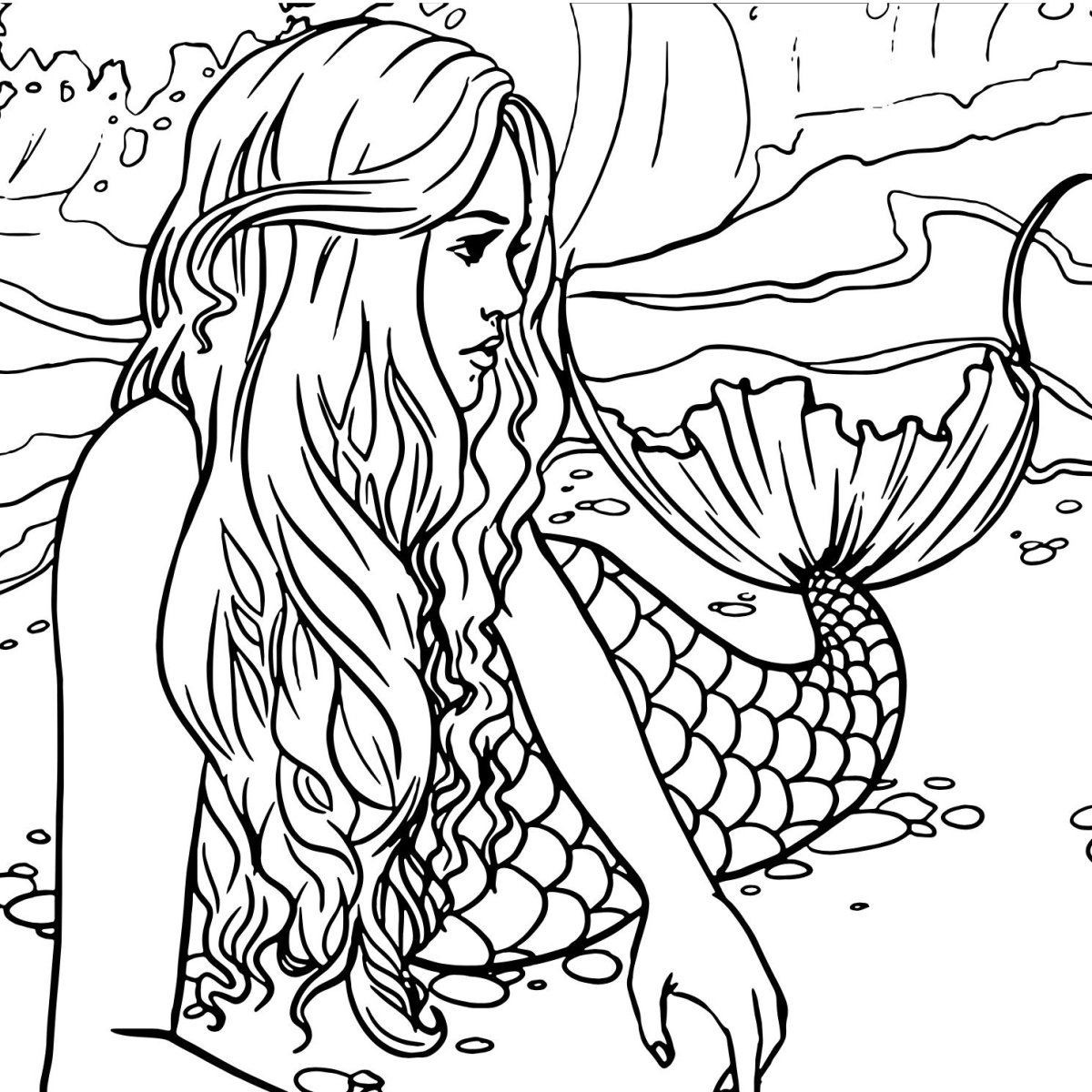 Раскраска русалки