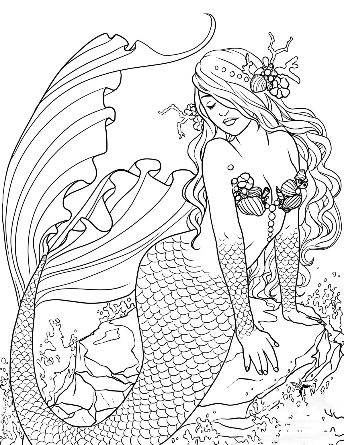 Раскраска русалки