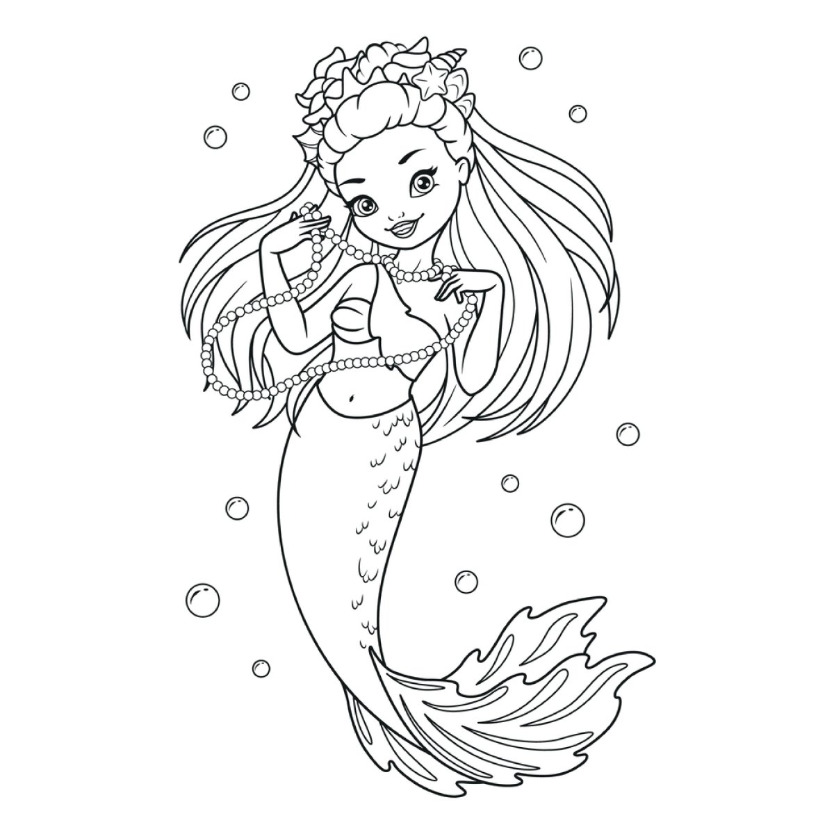 Раскраска русалки