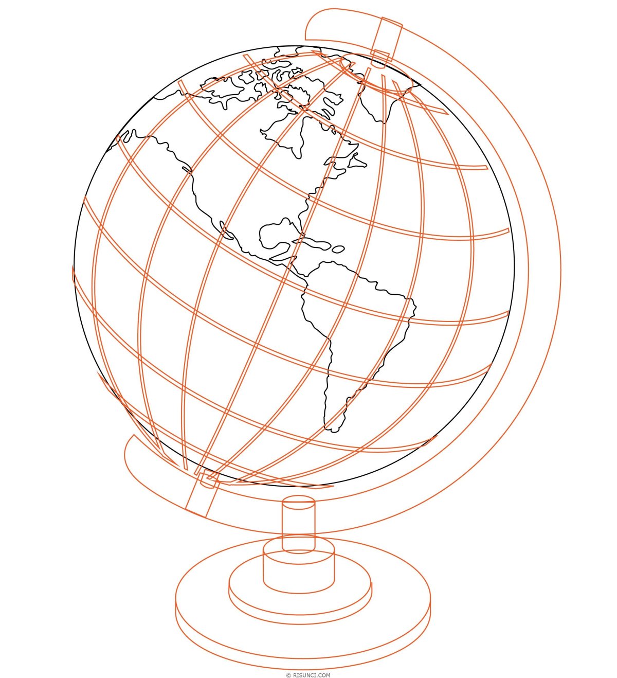 Для детей Глобус для раскрашивания