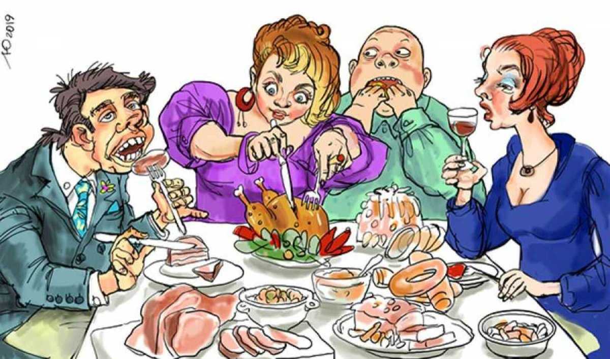 Застолье карикатура