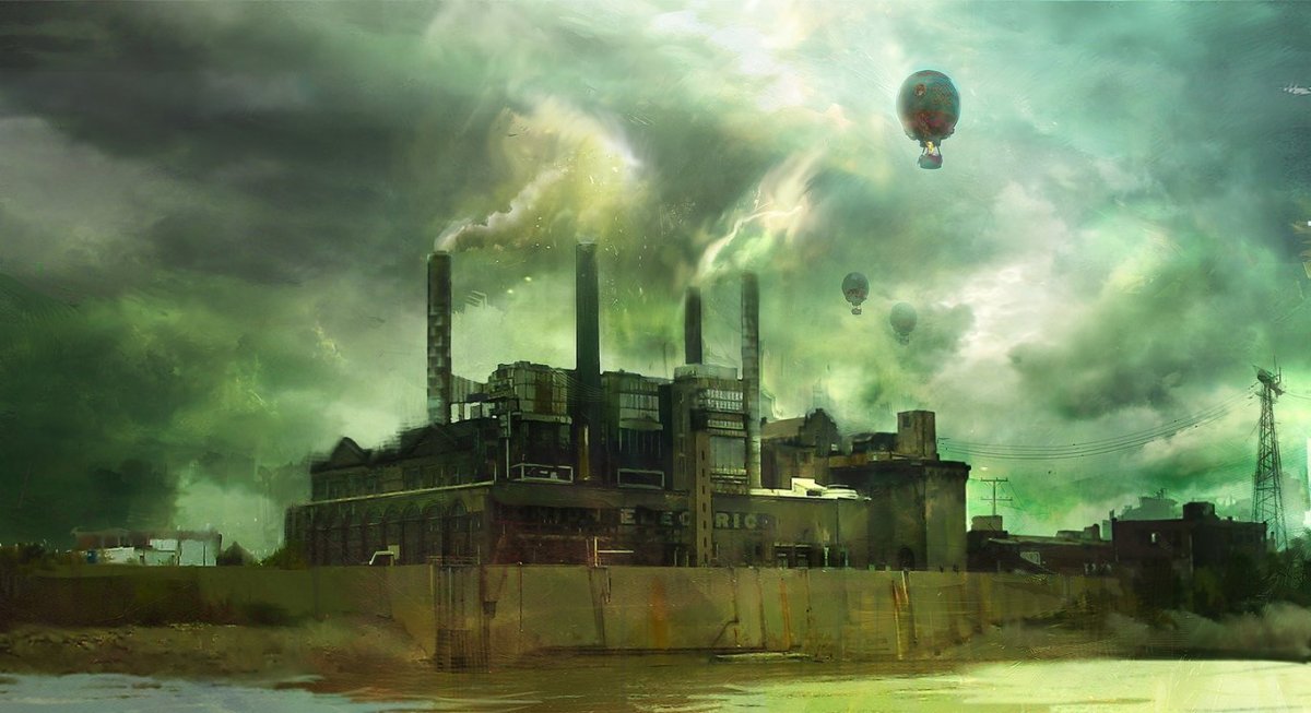 Город мрачный с заводами