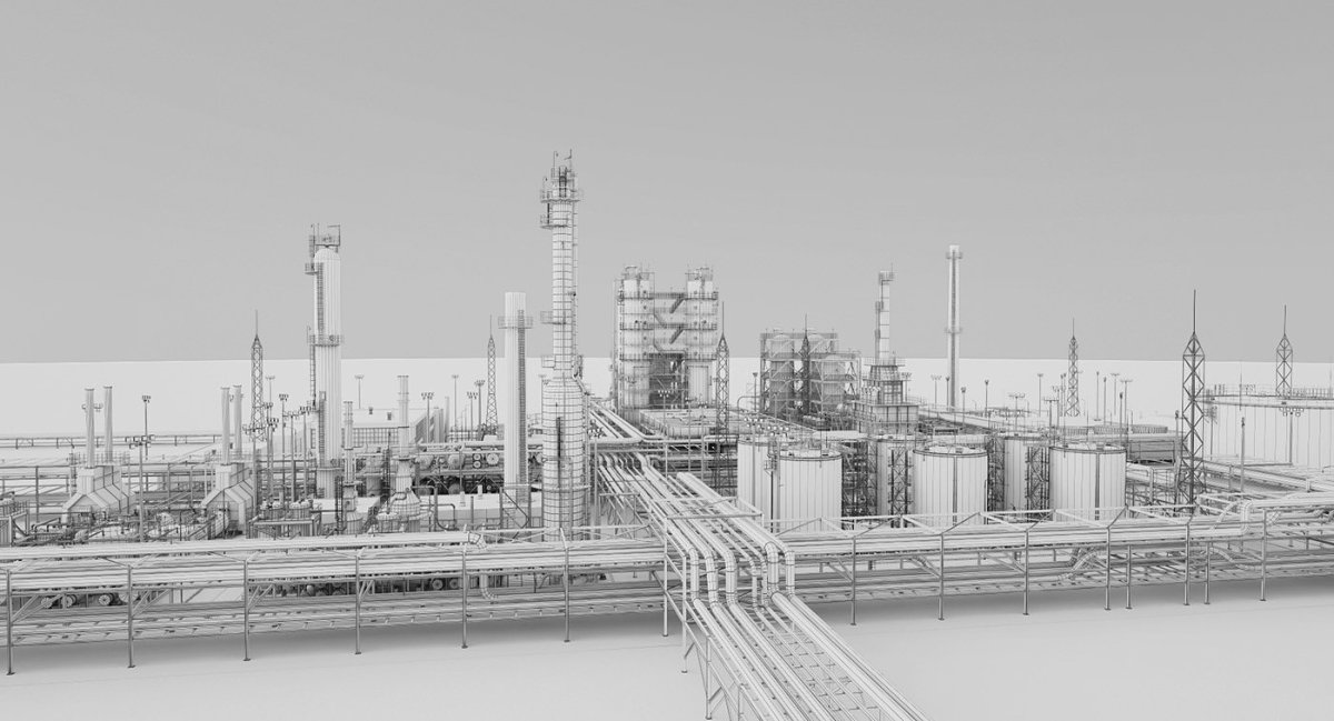 Волгоградский НПЗ 3д модель