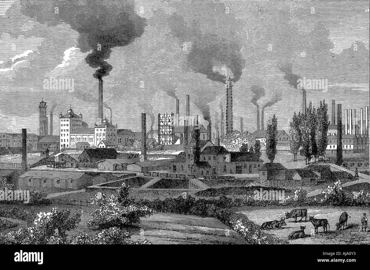 Сталелитейный завод в Англии 19 века в Манчестере