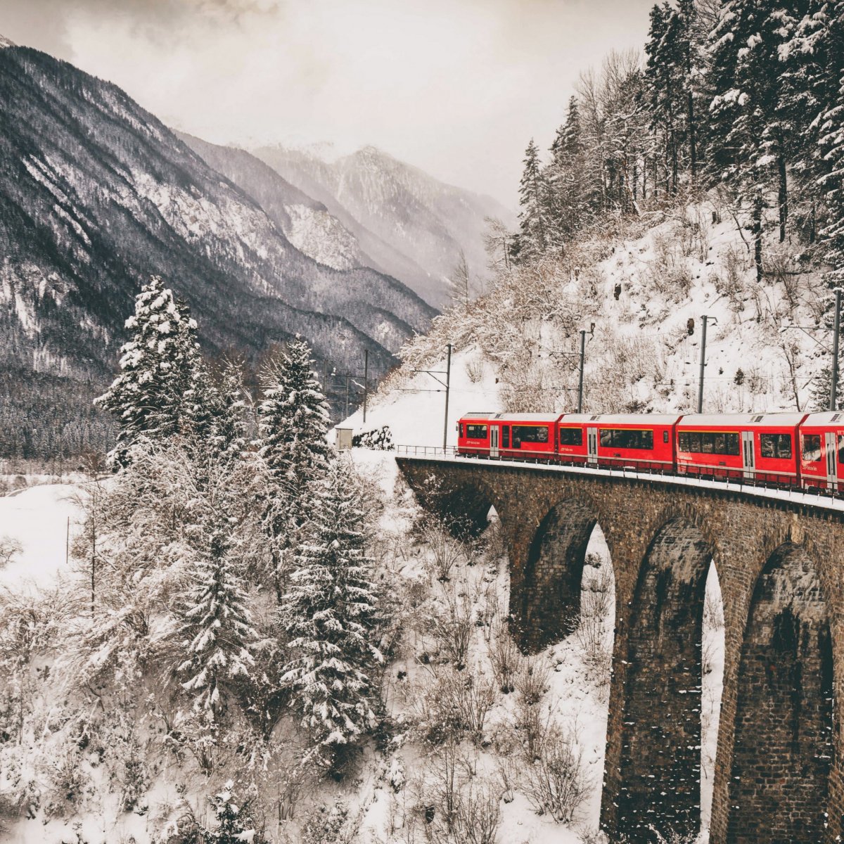 Виадук Ландвассер Швейцария Wallpaper