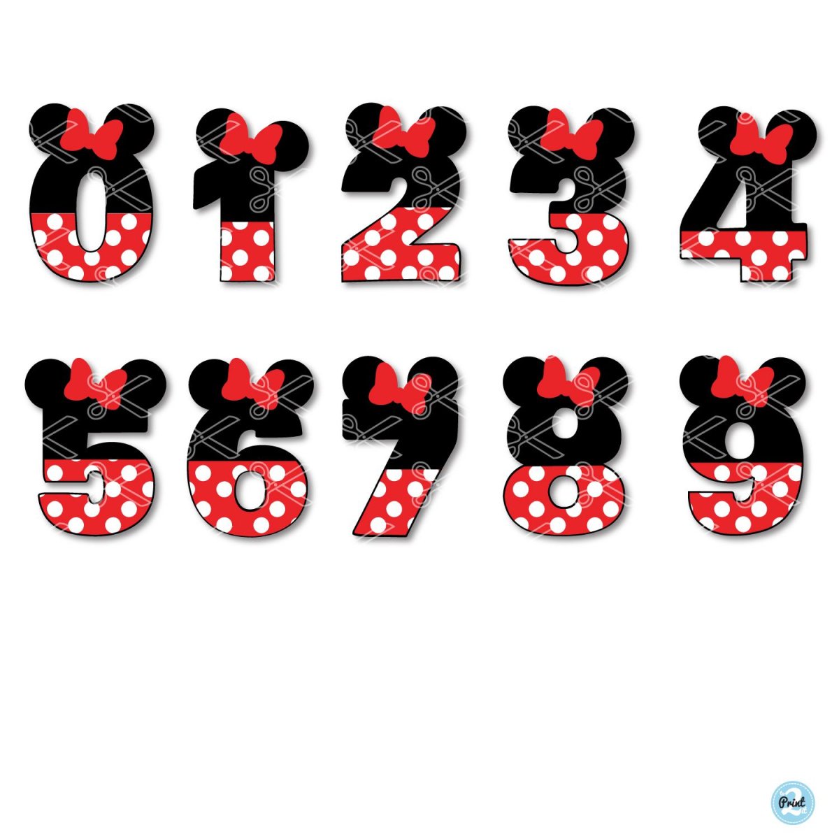 Цифра 4 в стиле Минни