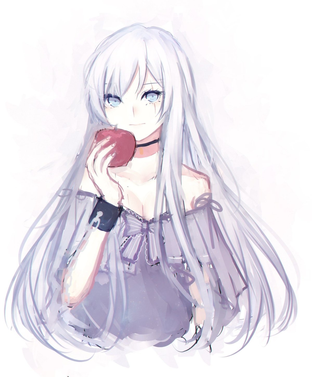 Беловолосая героиня аниме