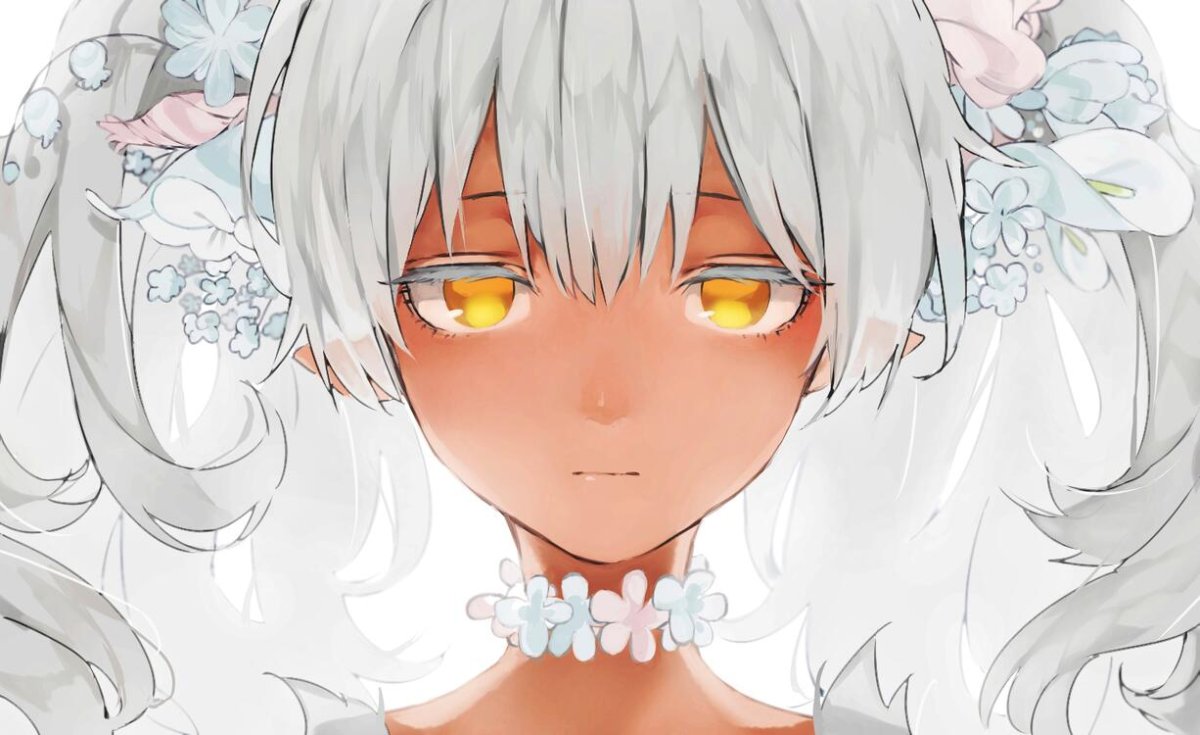 Аниме девушки с длинными белыми волосами