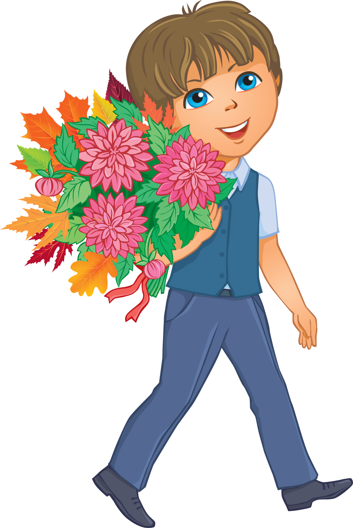 Ученик с цветами