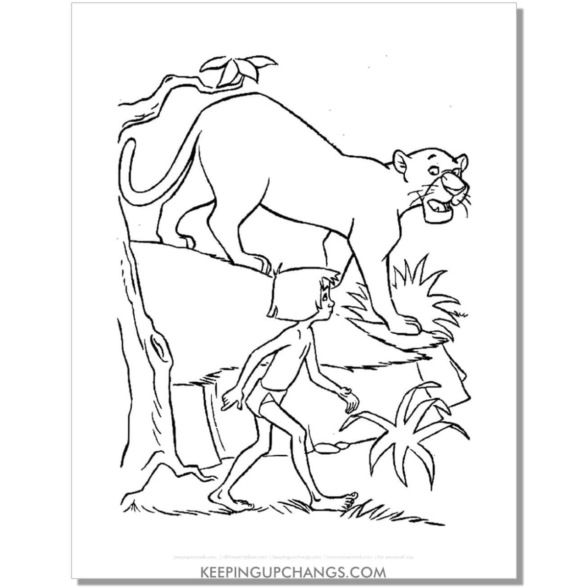 Киплинг Маугли раскраска