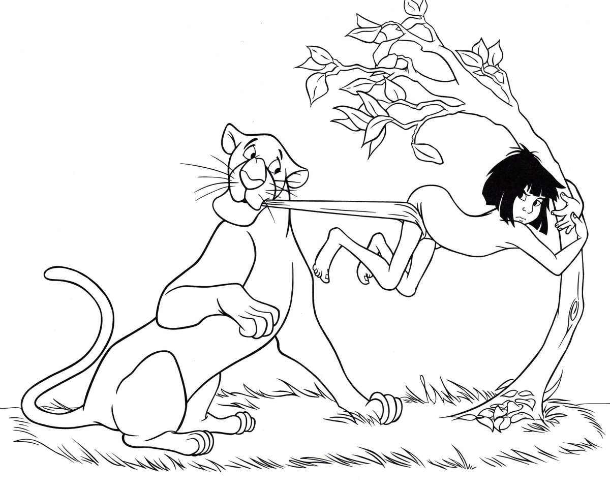 Киплинг книга джунглей раскраску