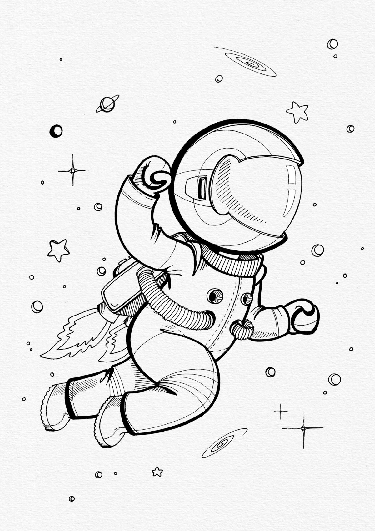 Космонавт эскиз