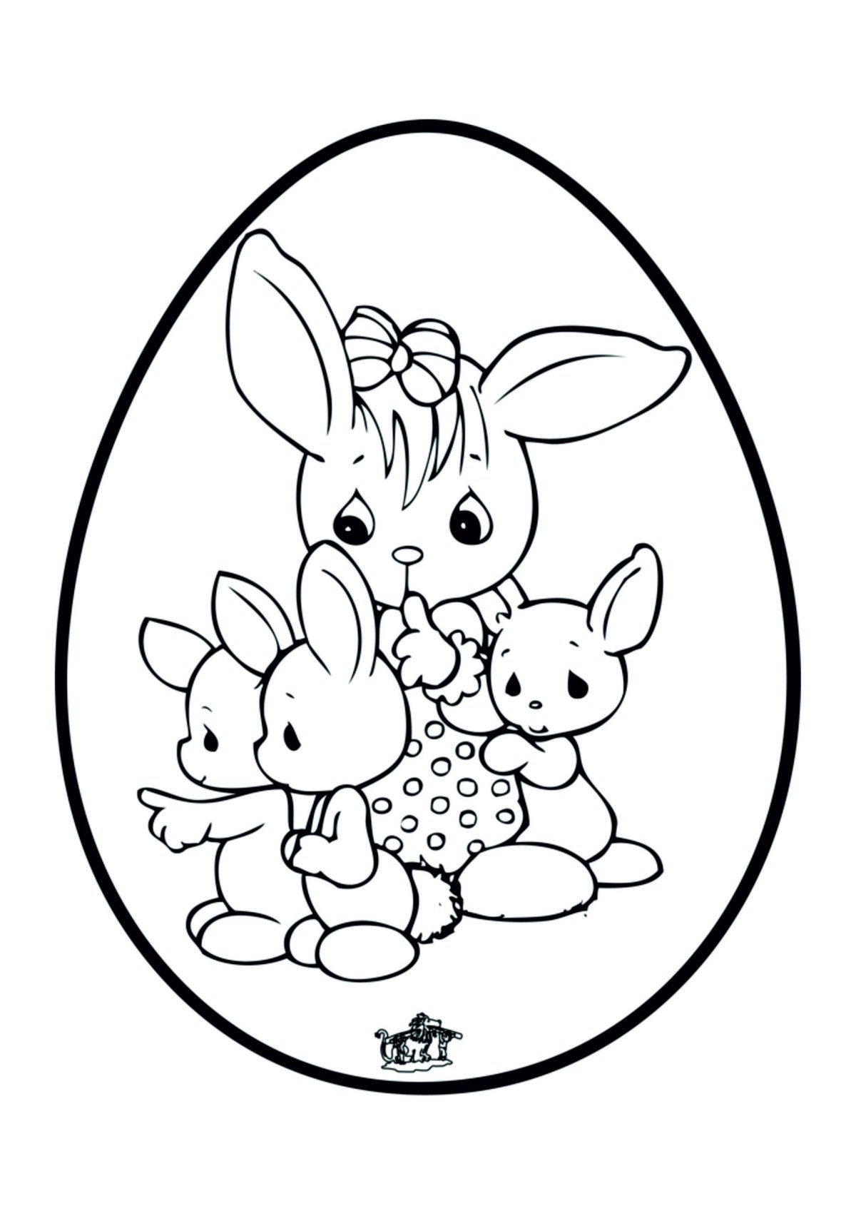 Раскраска кролики милые сидят