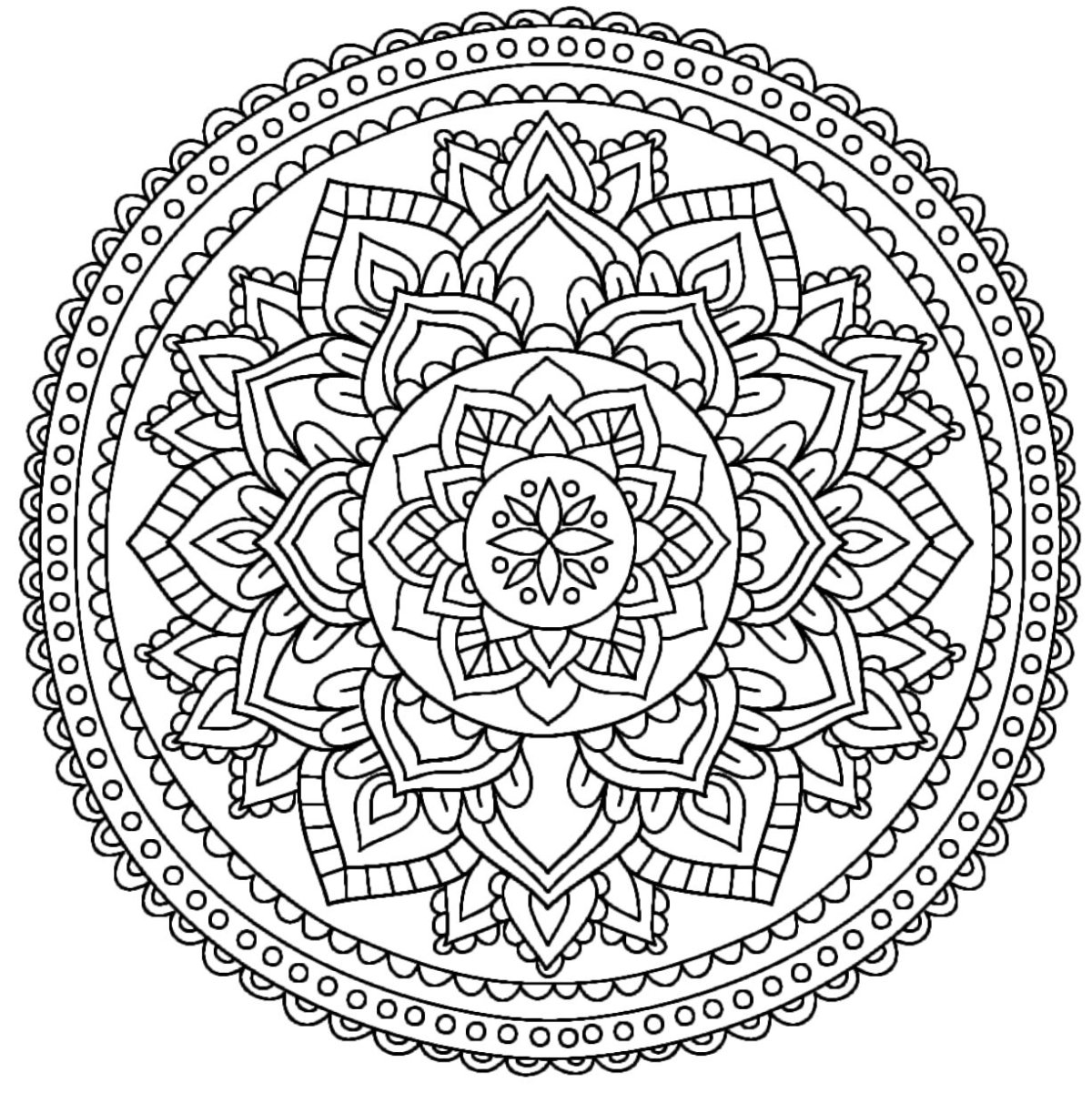 Мандала на удачу раскарску