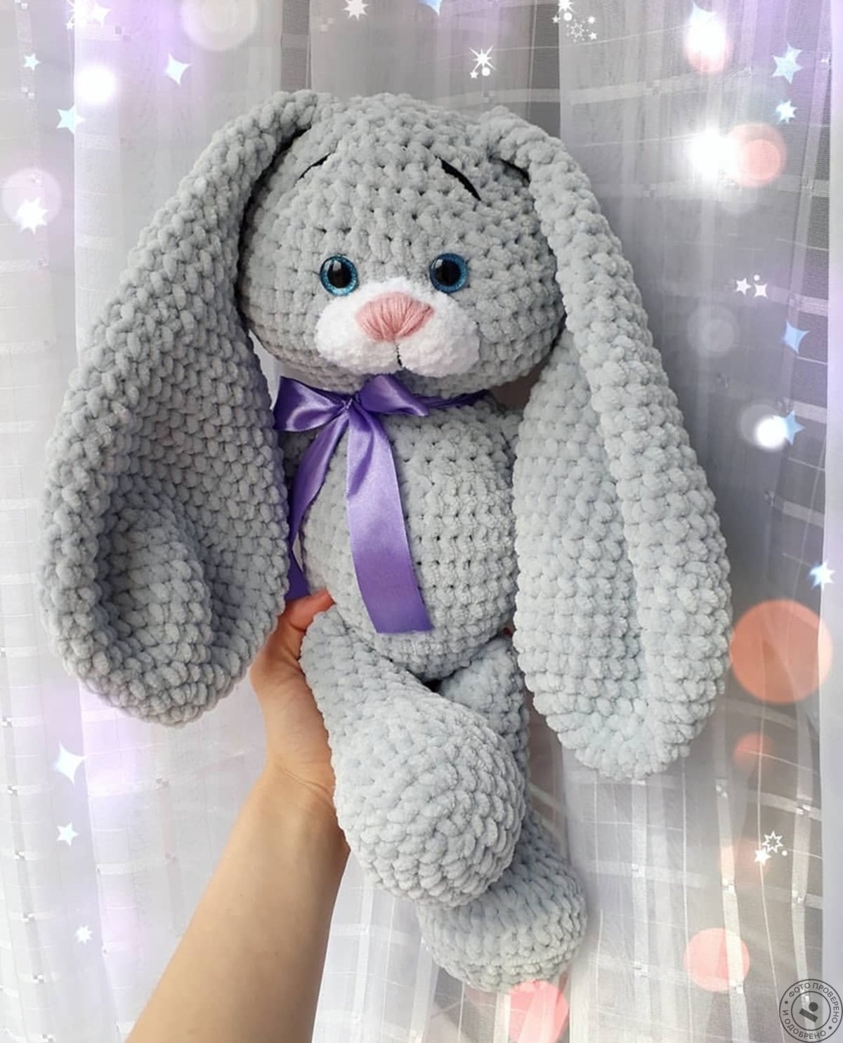 Плюшевый Зайка амигуруми