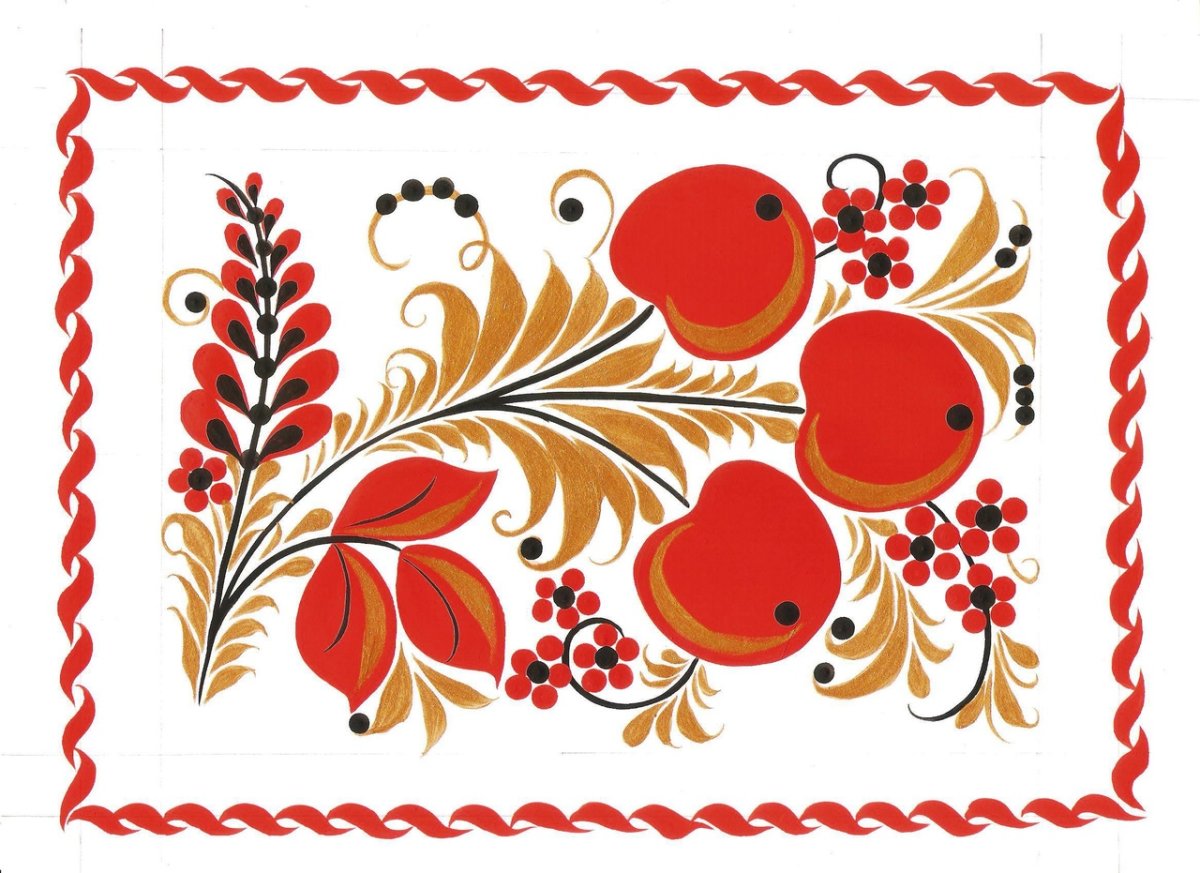 Оцениваем рисунок Хохлома в полосе у соседа