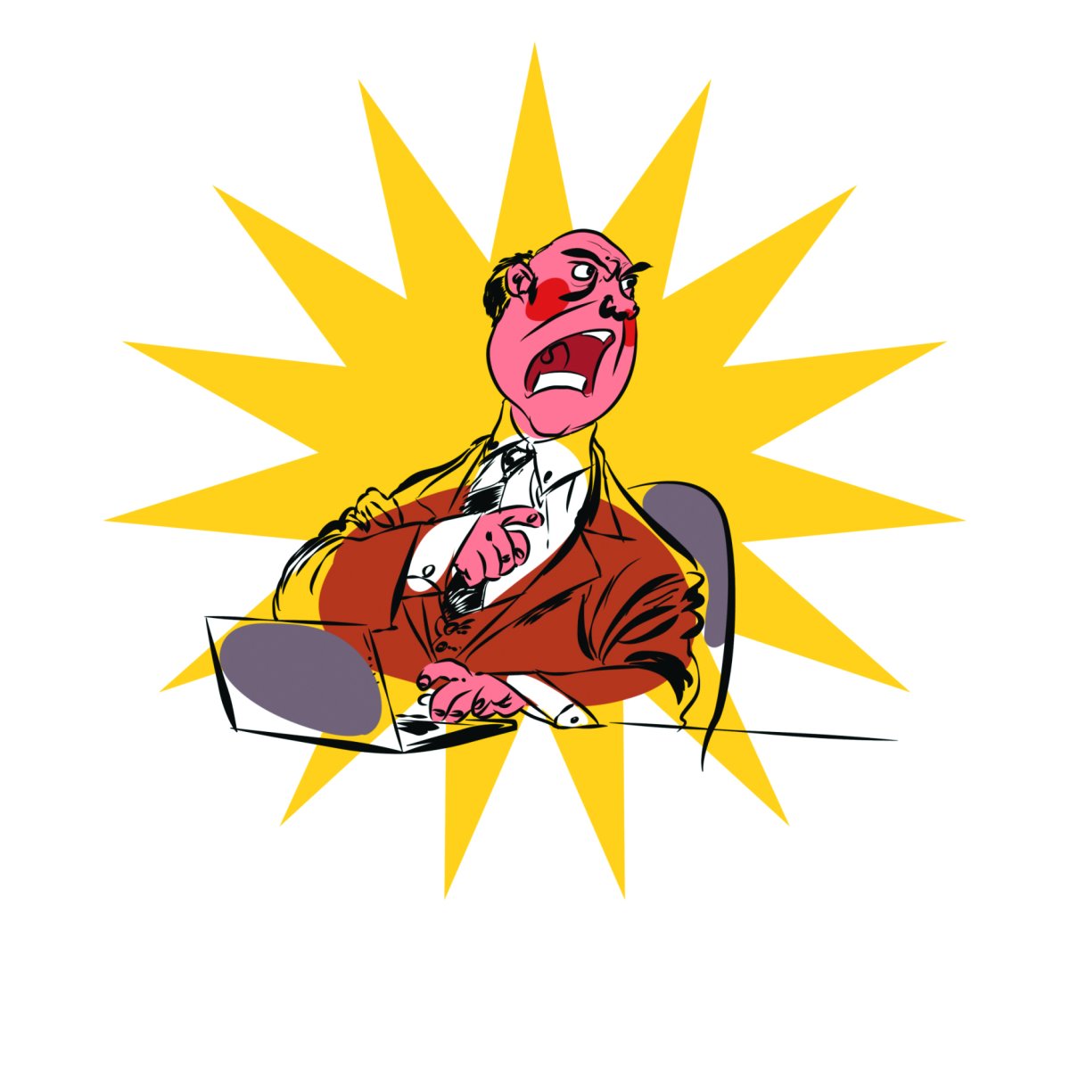 Злой начальник поп арт