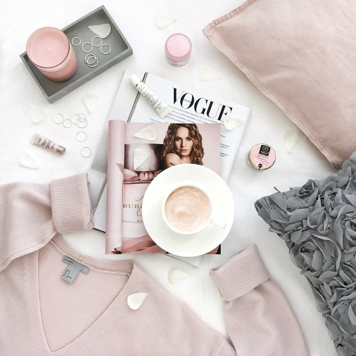 Стиль флэт Лэй розовый