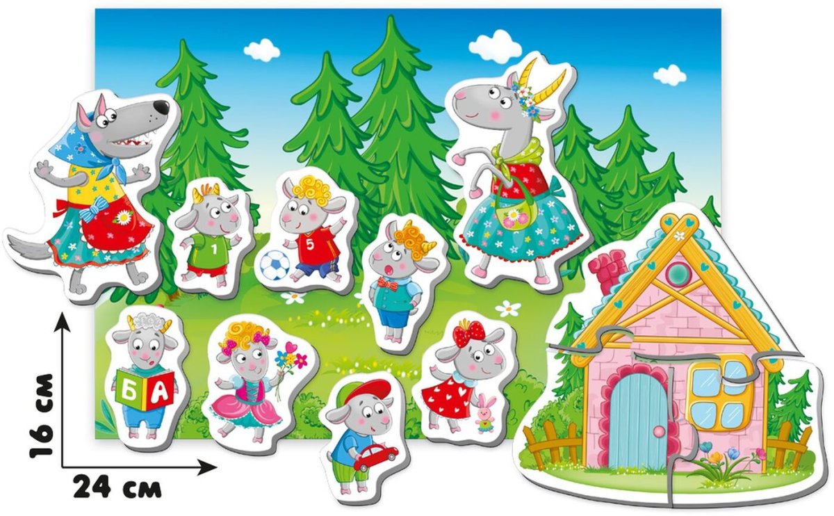 Магнитный театр "волк и семеро козлят" Vladi Toys vt3206-23