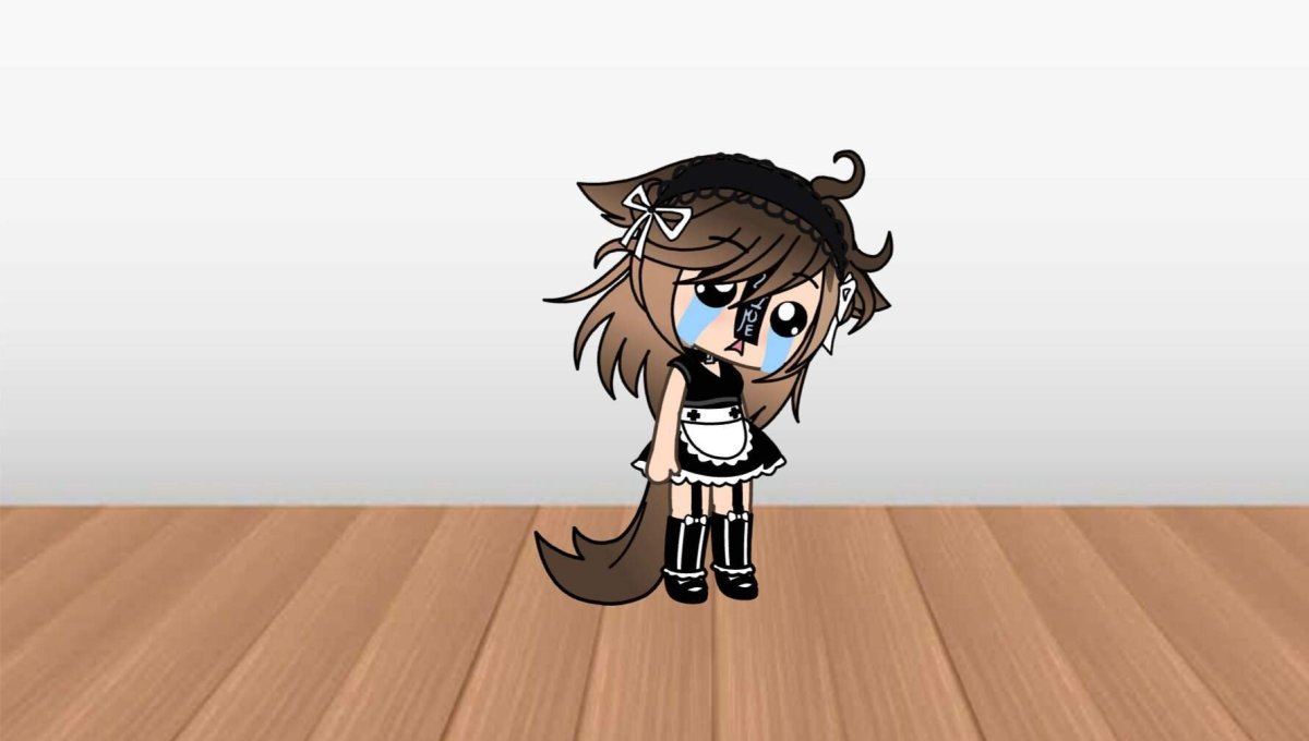 Стол на зелёном фоне гача