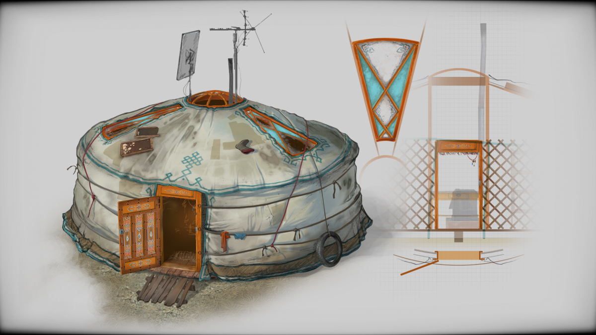 Юрта монголов вектор