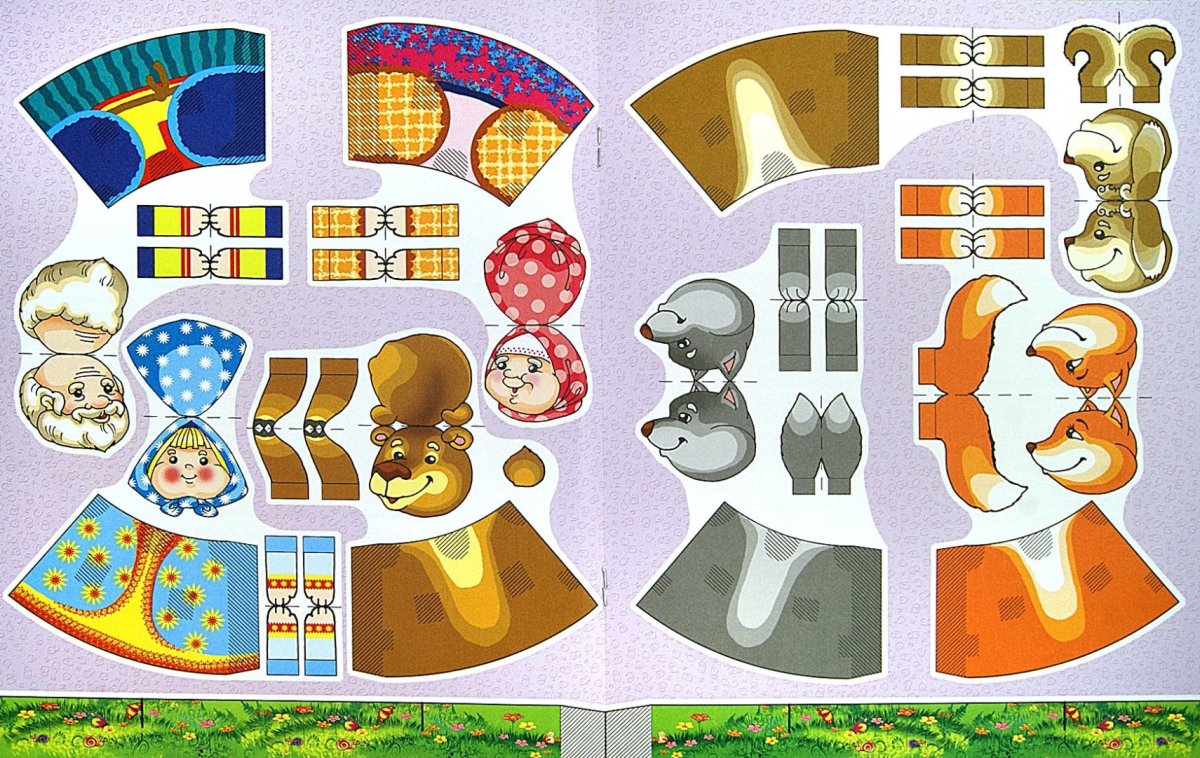 Трафареты пальчиковый кукольный театр сказка Колобок