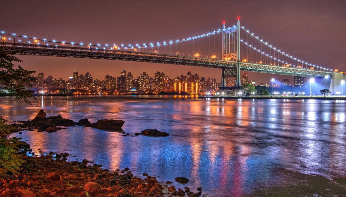 Красивые ночные мосты